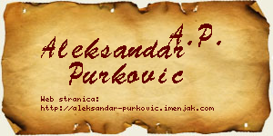 Aleksandar Purković vizit kartica